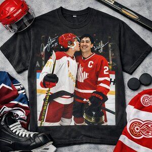 Hollanov Hudson & Connor Ice Kiss Photo Tee, Heated Rivalry Hockey Romance Shirt